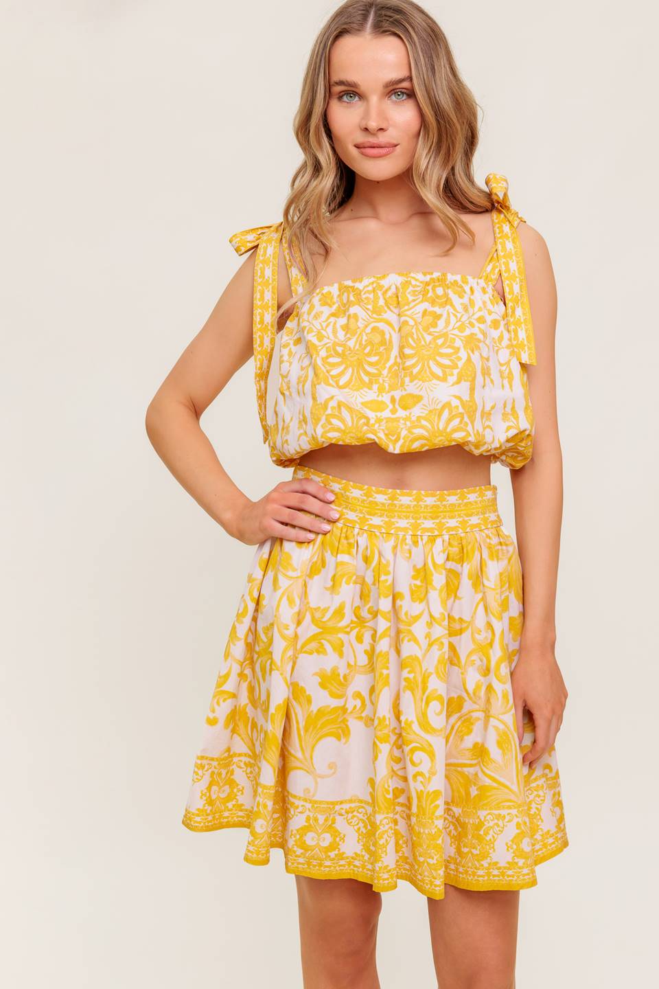 SUNLIT DREAMS TOP & SKIRT SET - YELLOW - Image 4
