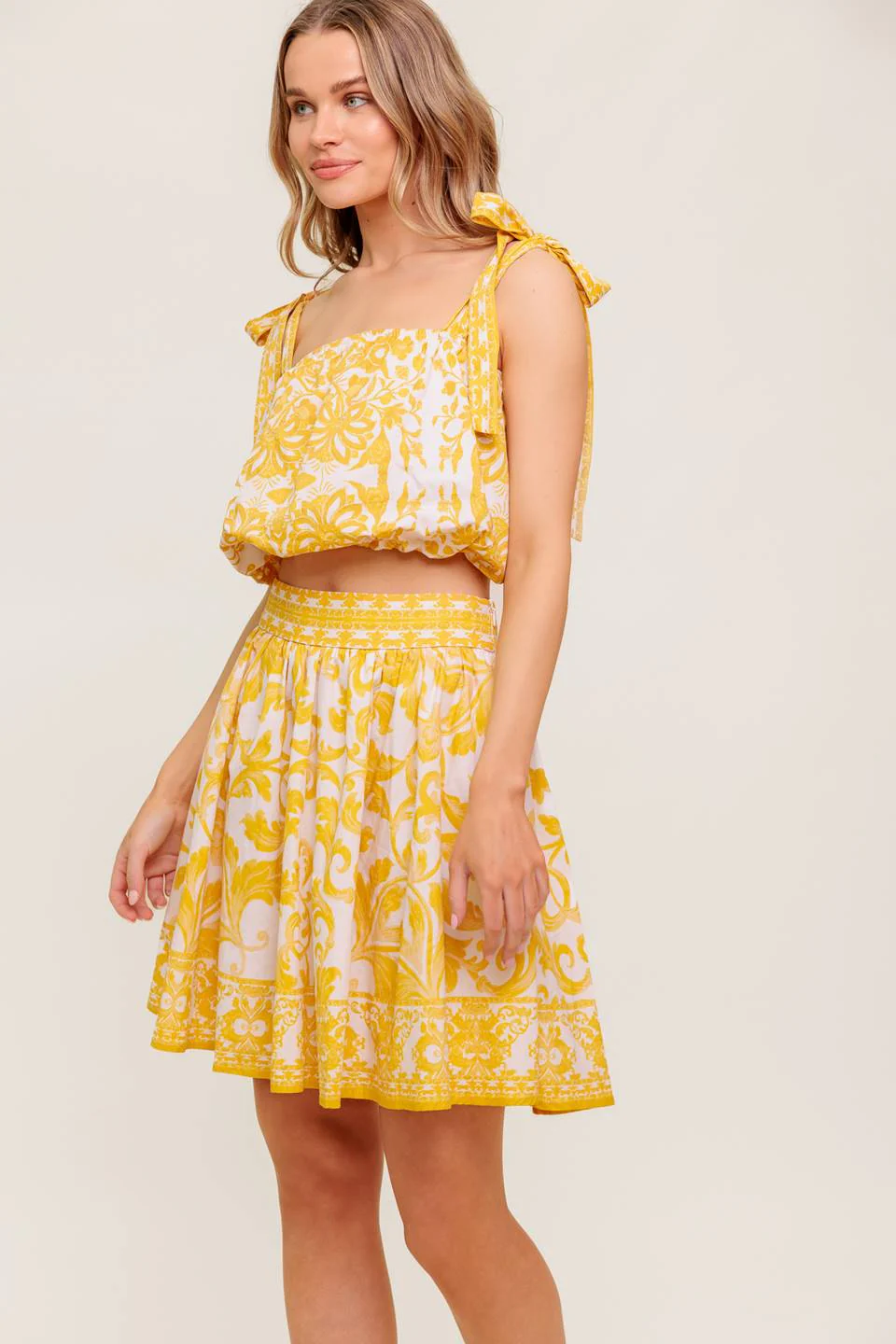 SUNLIT DREAMS TOP & SKIRT SET - YELLOW - Image 6