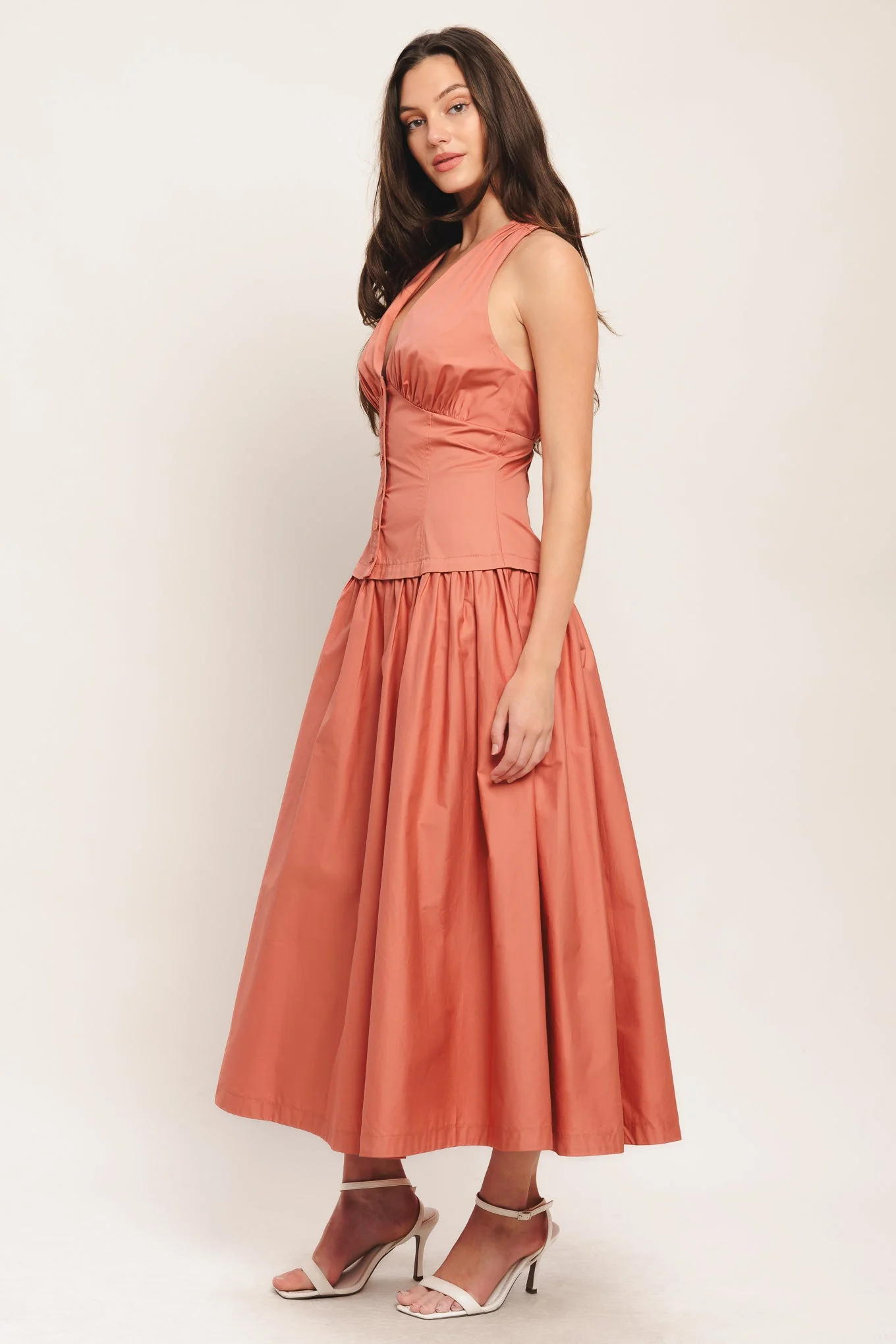 SUNSET MUSE PINK MIDI DRESS - Image 4