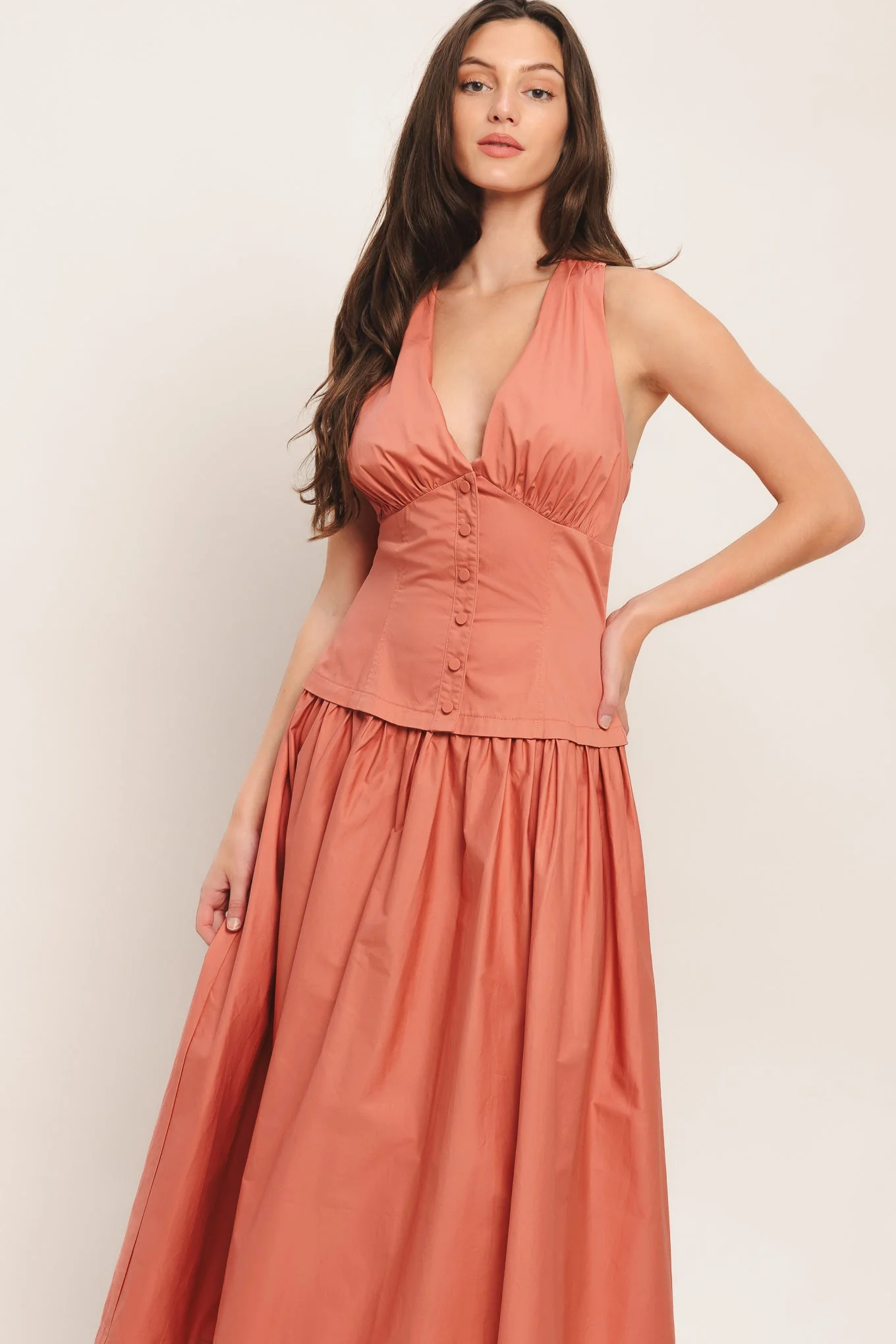 SUNSET MUSE PINK MIDI DRESS - Image 5