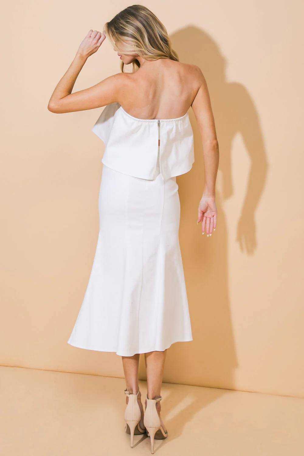SUNSET STROLL - WHITE CROP TOP & SKIRT SET - Image 2