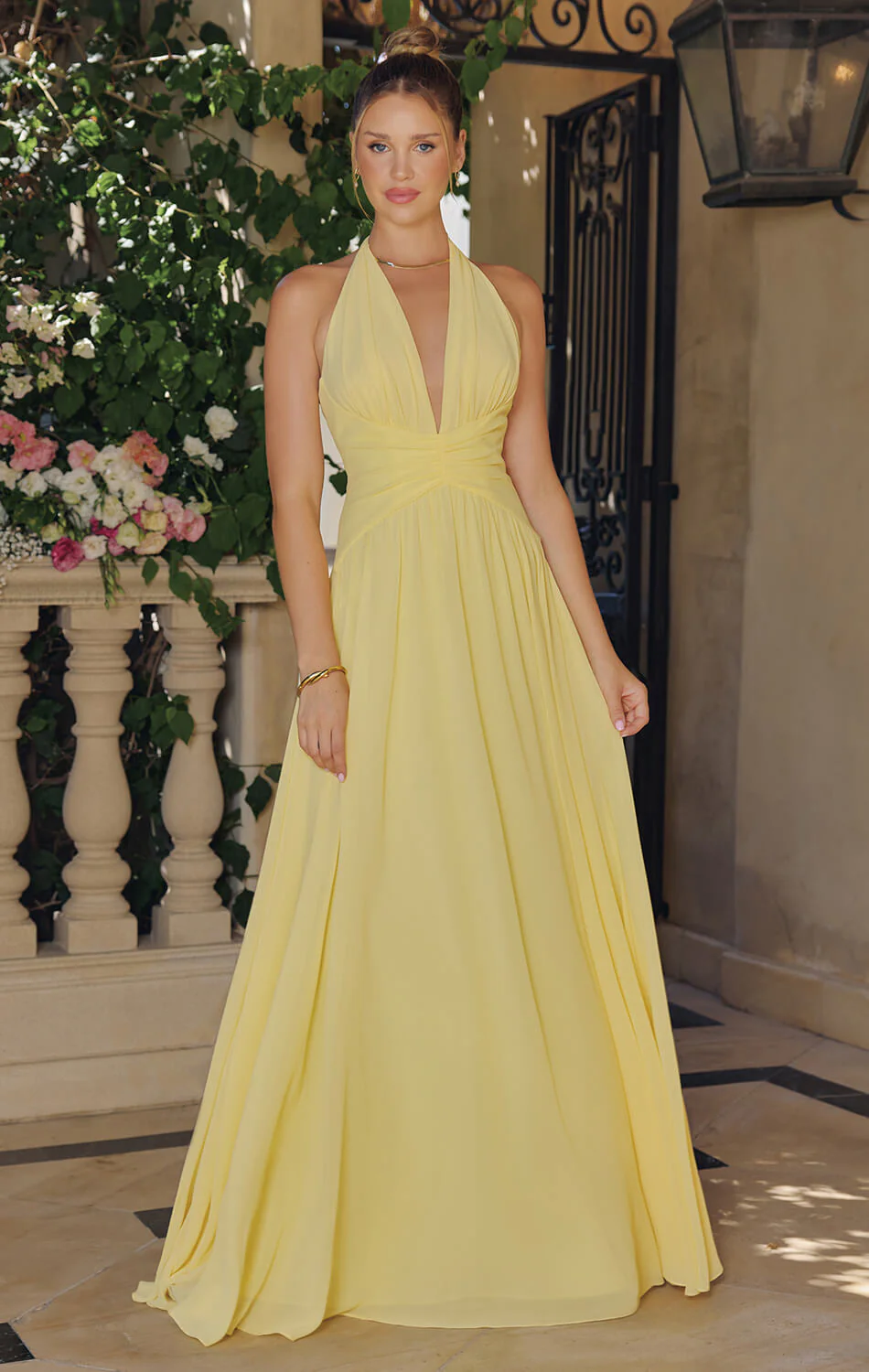 TARA GOWN - FLOWY CHIFFON HALTER DRESS - Image 7