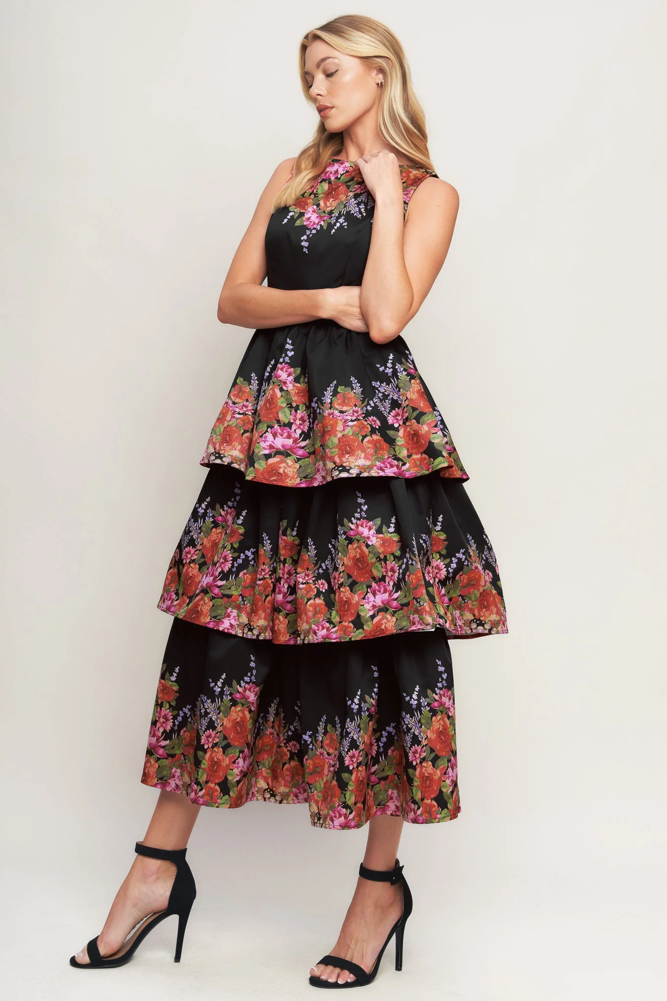 THE BOTANICAL BALL BLACK MIDI DRESS - Image 2