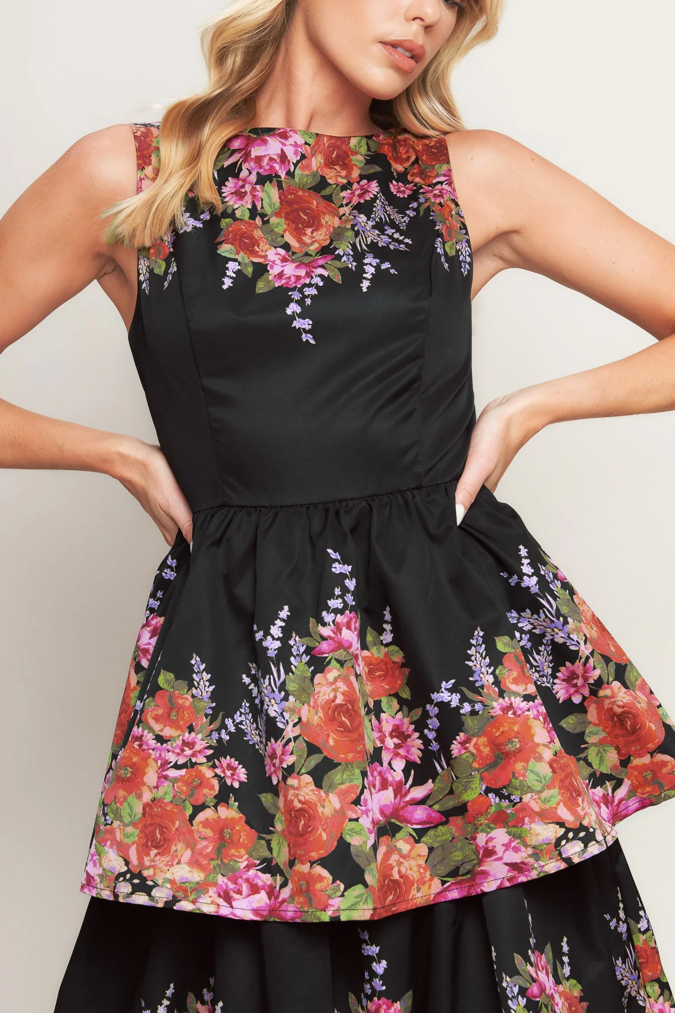 THE BOTANICAL BALL BLACK MIDI DRESS - Image 3