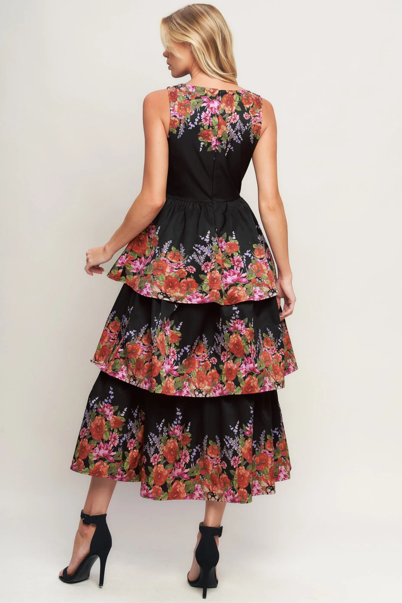 THE BOTANICAL BALL BLACK MIDI DRESS - Image 4