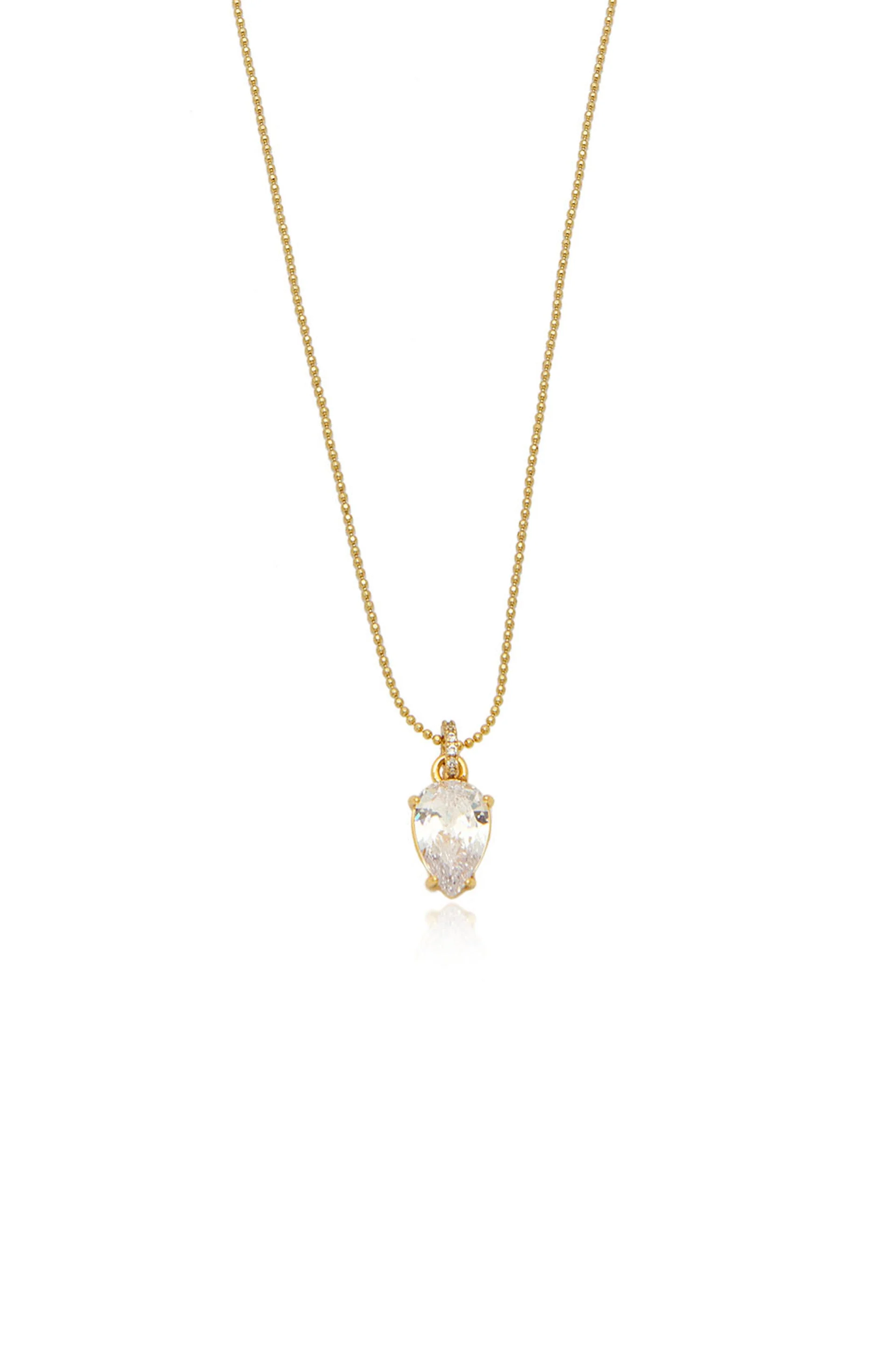 Thin and Delicate Crystal Pendant Necklace - Image 2