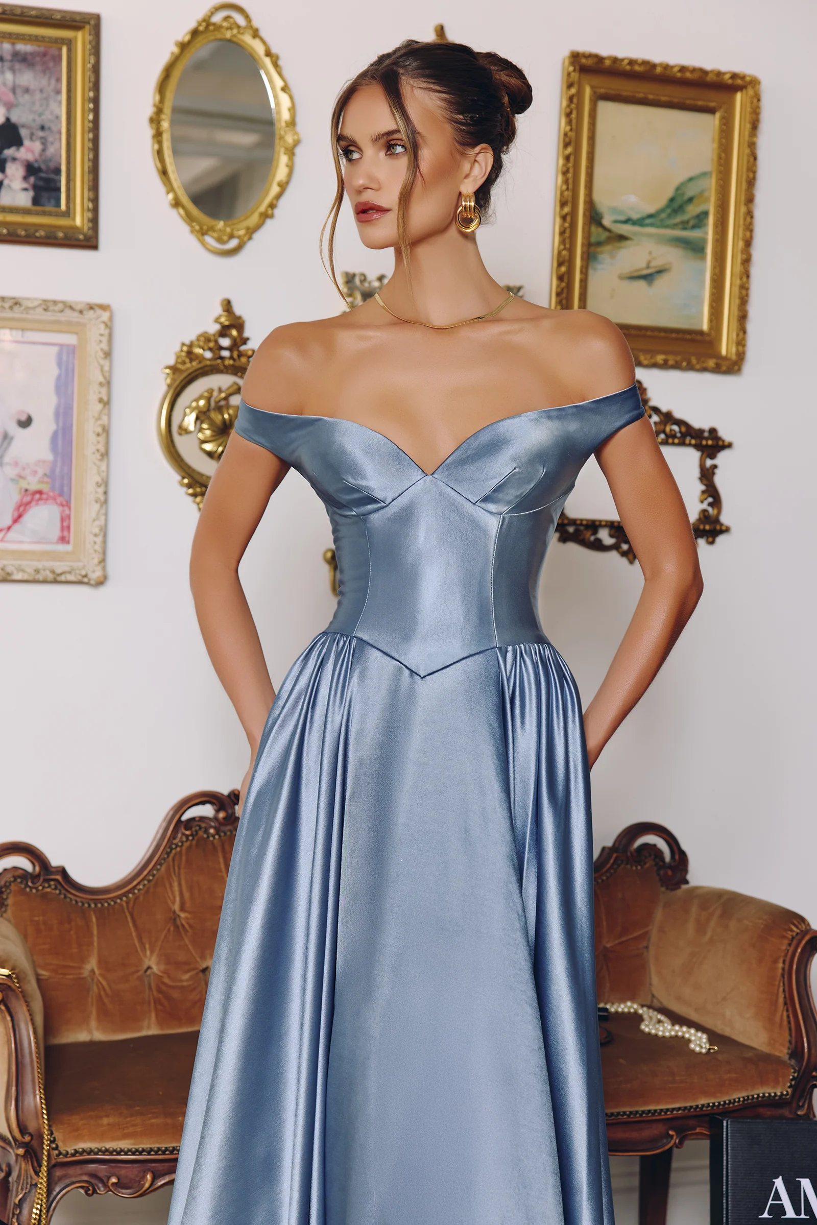 Trista Gown - Satin A-line Dress - Image 4