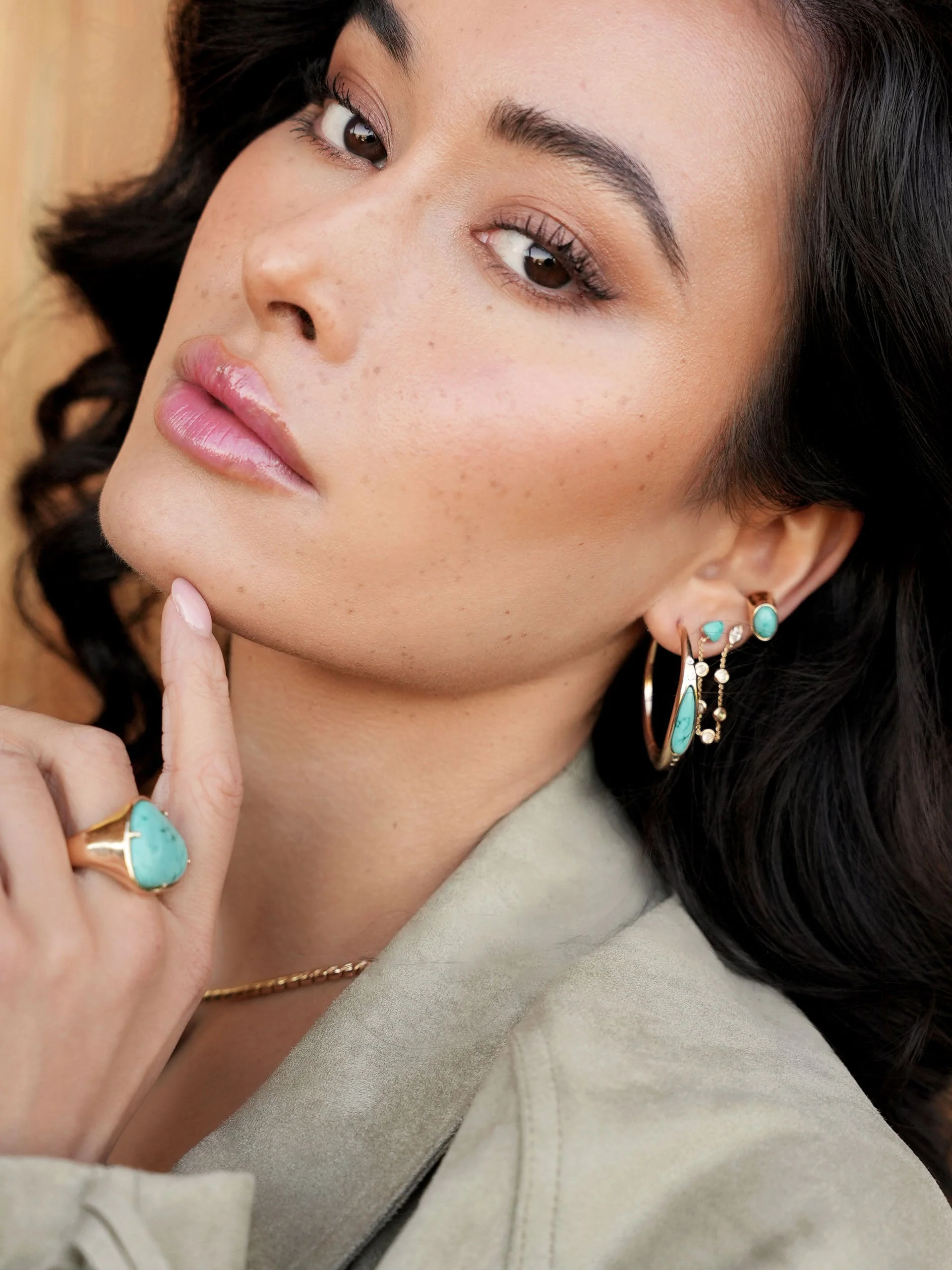 Turquoise Solstice Hoops - Image 7