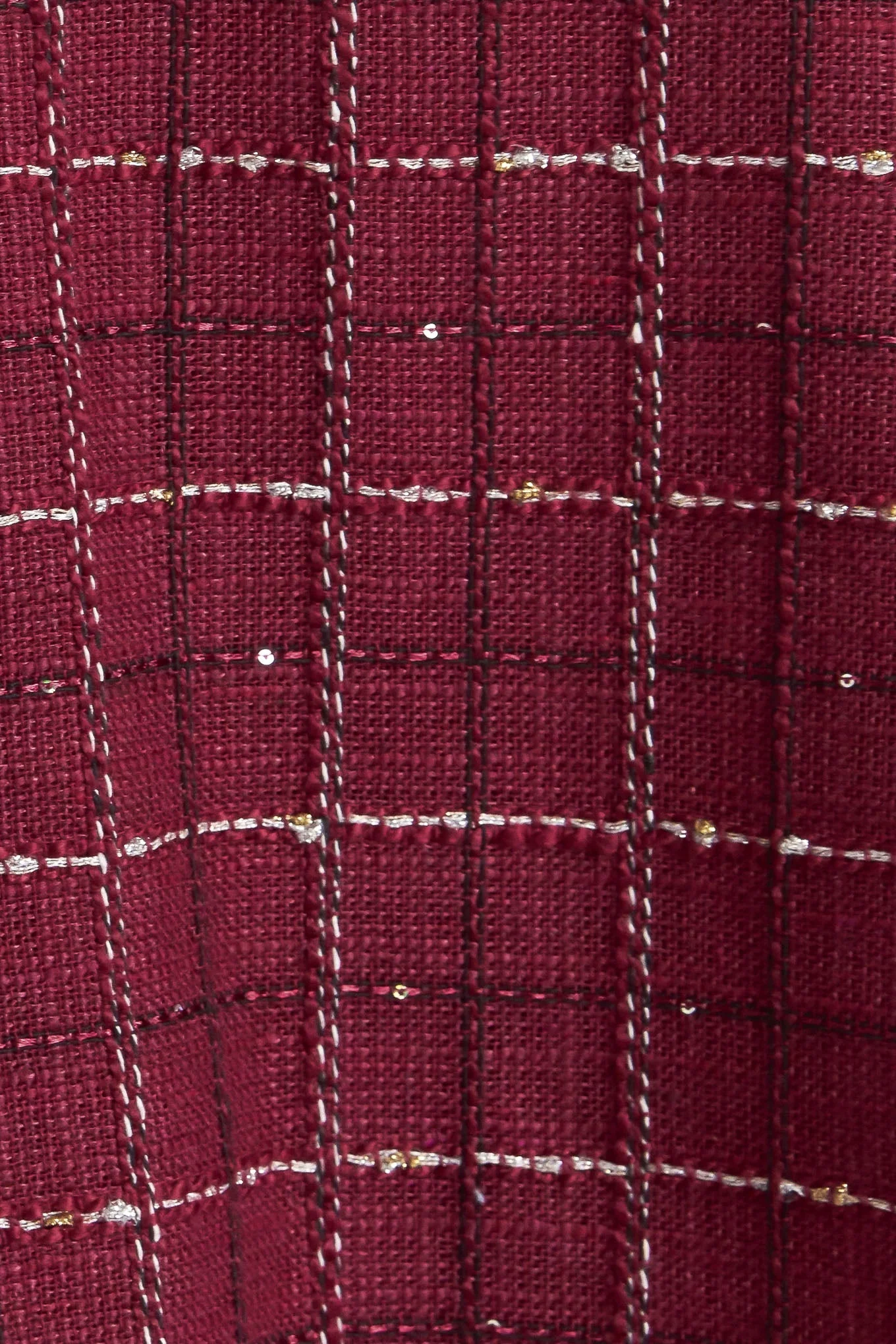 TWEED STRAPLESS MINI DRESS - WINE - Image 6