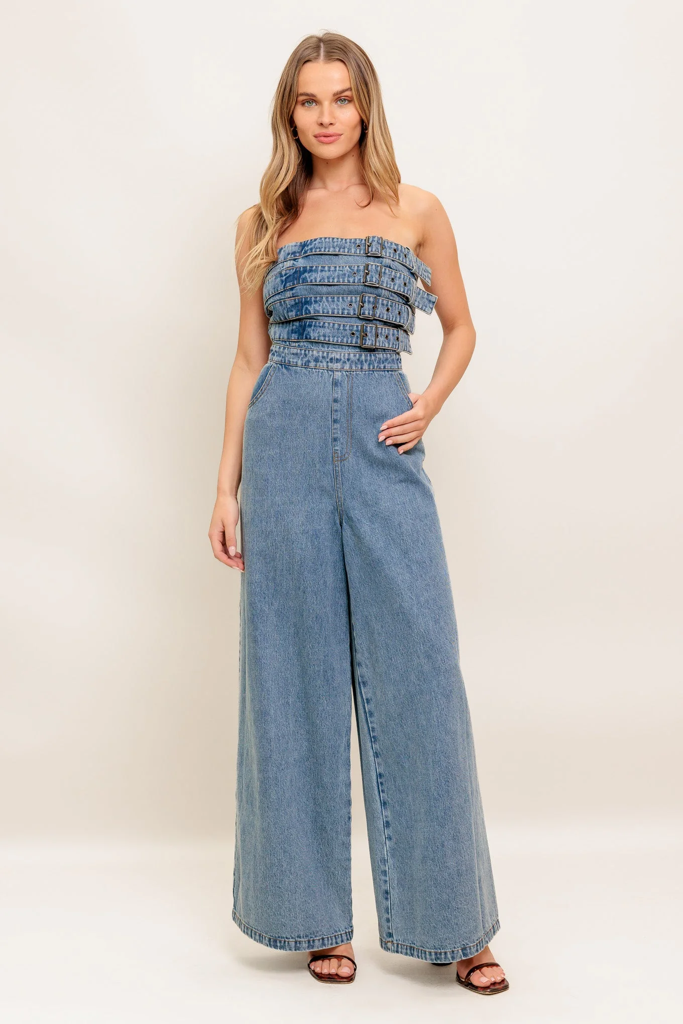 URBAN HARNESS DENIM JUMPSUIT - Image 4