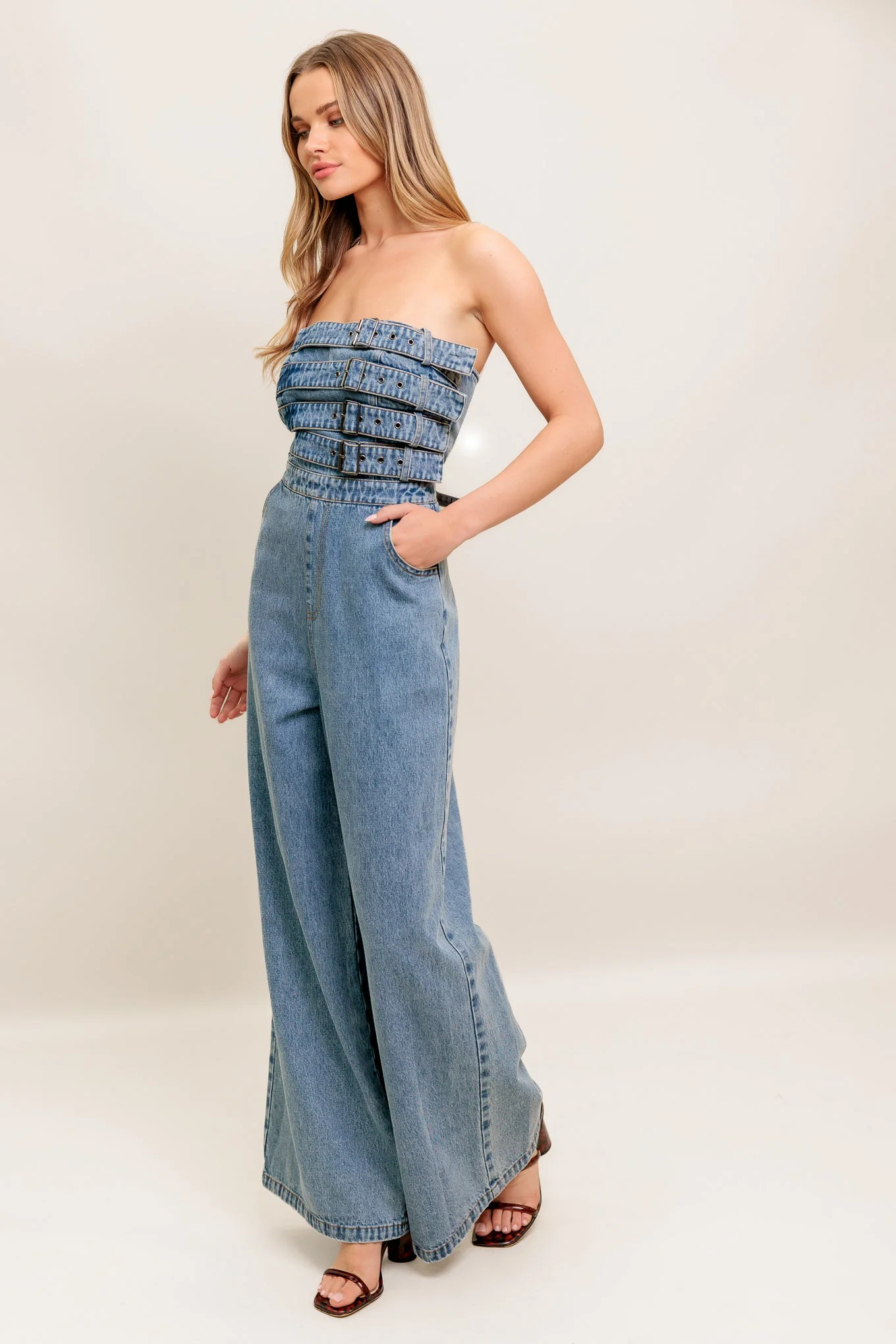URBAN HARNESS DENIM JUMPSUIT - Image 5