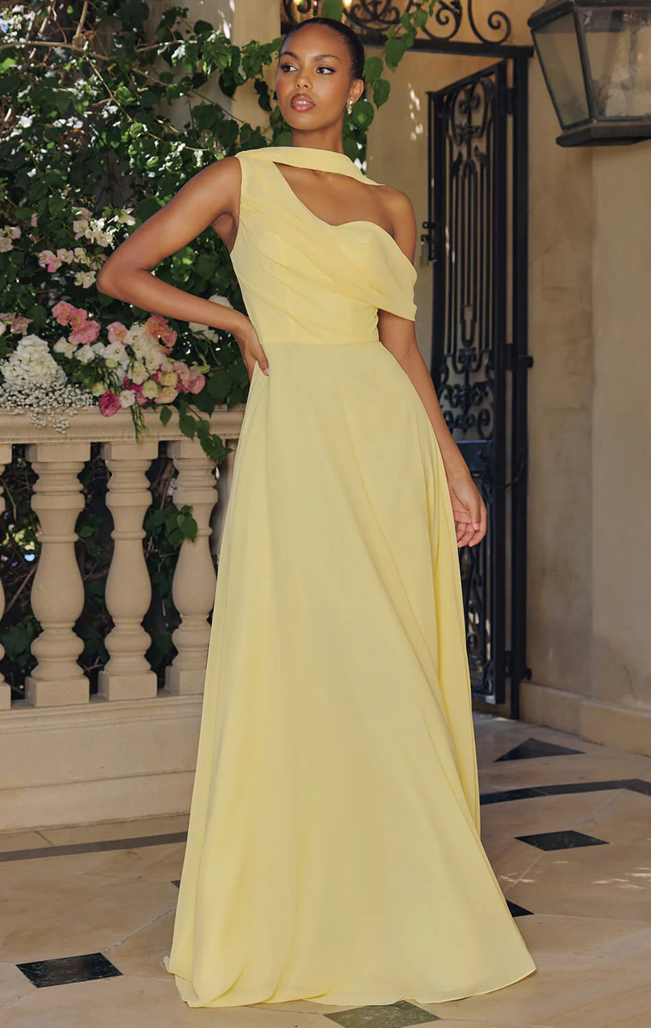 VENUS GOWN - ONE SHOULDER CHIFFON DRESS - Image 5