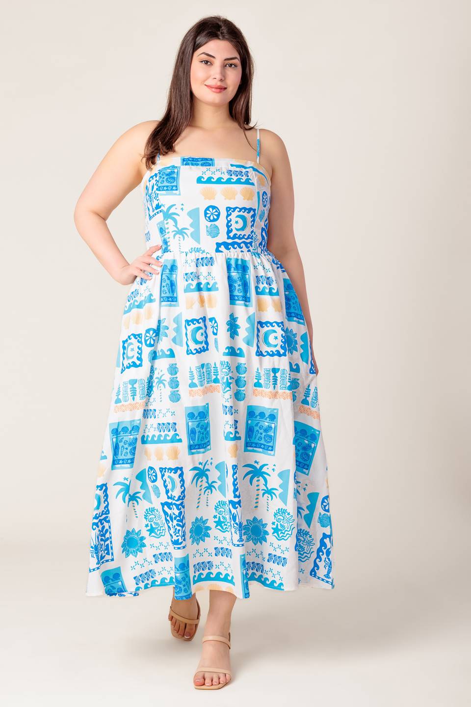 WANDER LUST MIDI DRESS - BLUE - Image 14