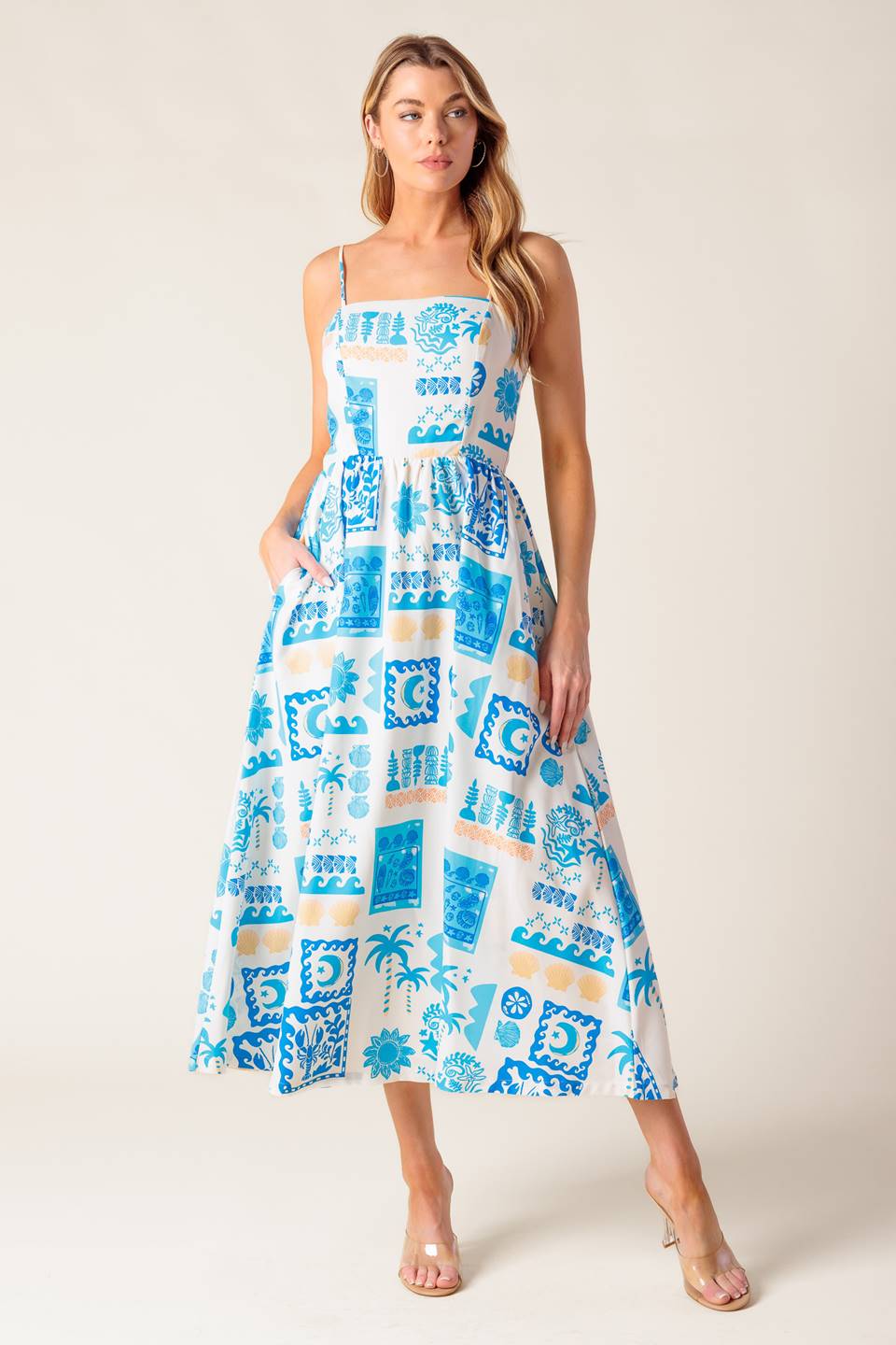 WANDER LUST MIDI DRESS - BLUE - Image 2