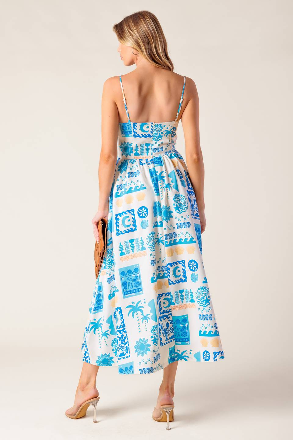 WANDER LUST MIDI DRESS - BLUE - Image 3