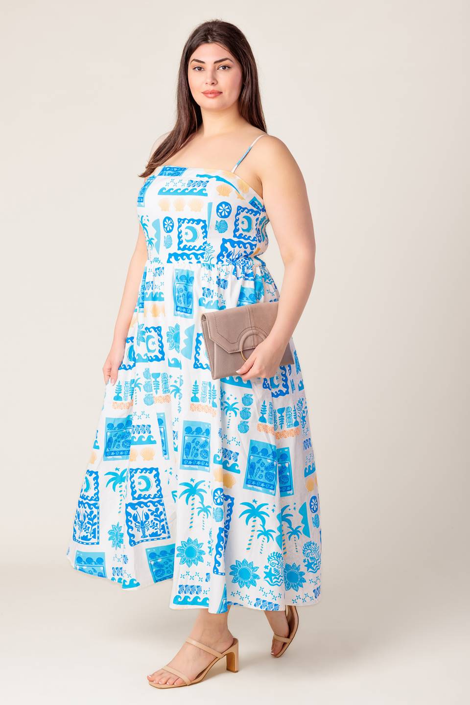 WANDER LUST MIDI DRESS - BLUE - Image 7