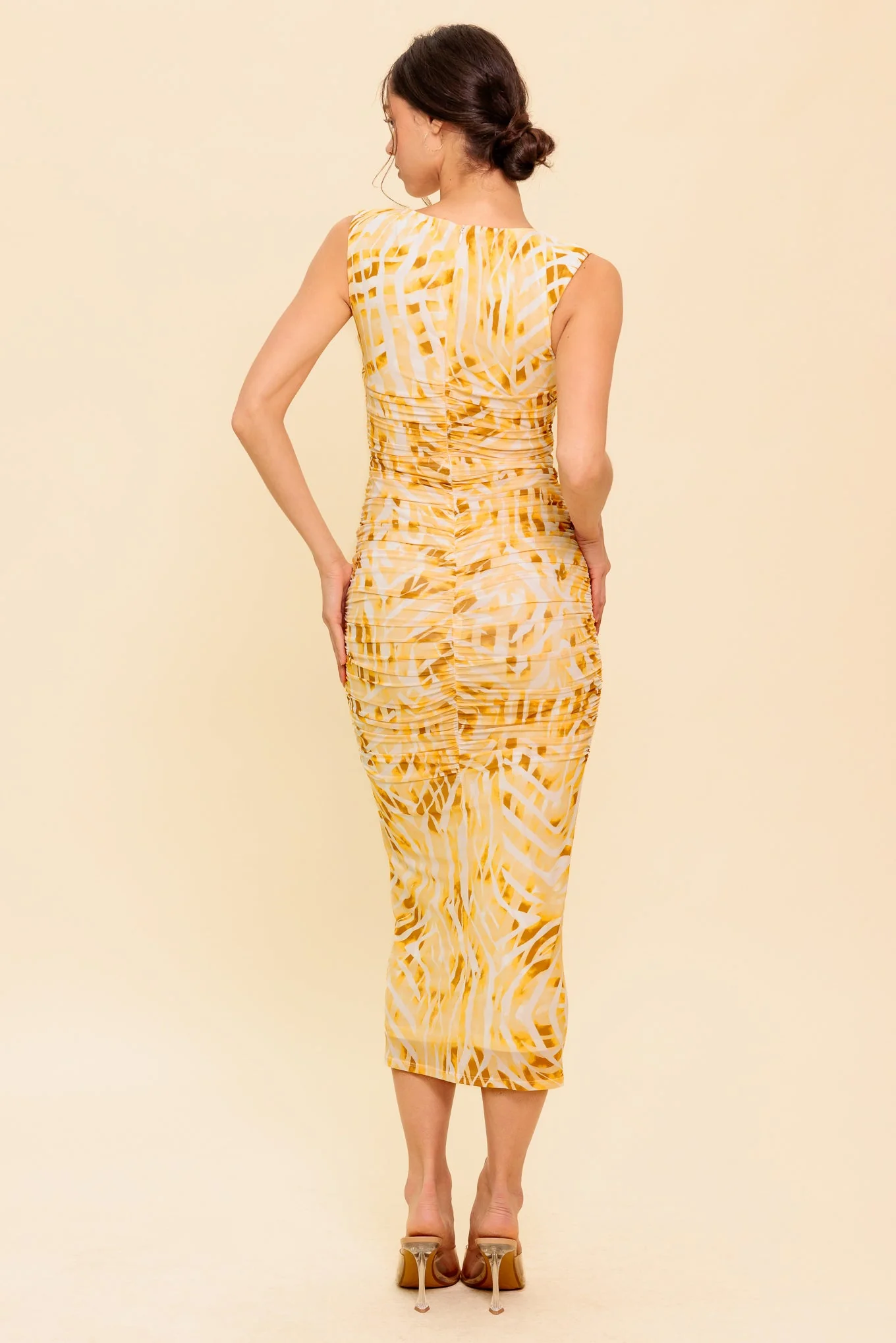 Wild As Ever - Power Mesh Cheetah Print Bodycon Midi Dress - Image 2