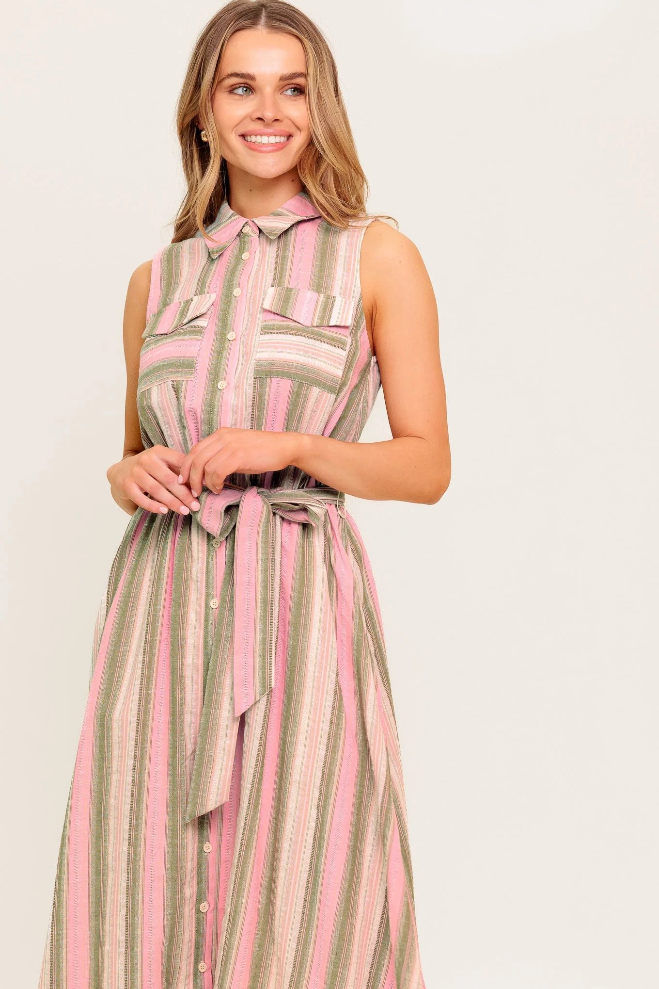 WINDSWEPT FIELDS MIDI DRESS - OLIVE - Image 4