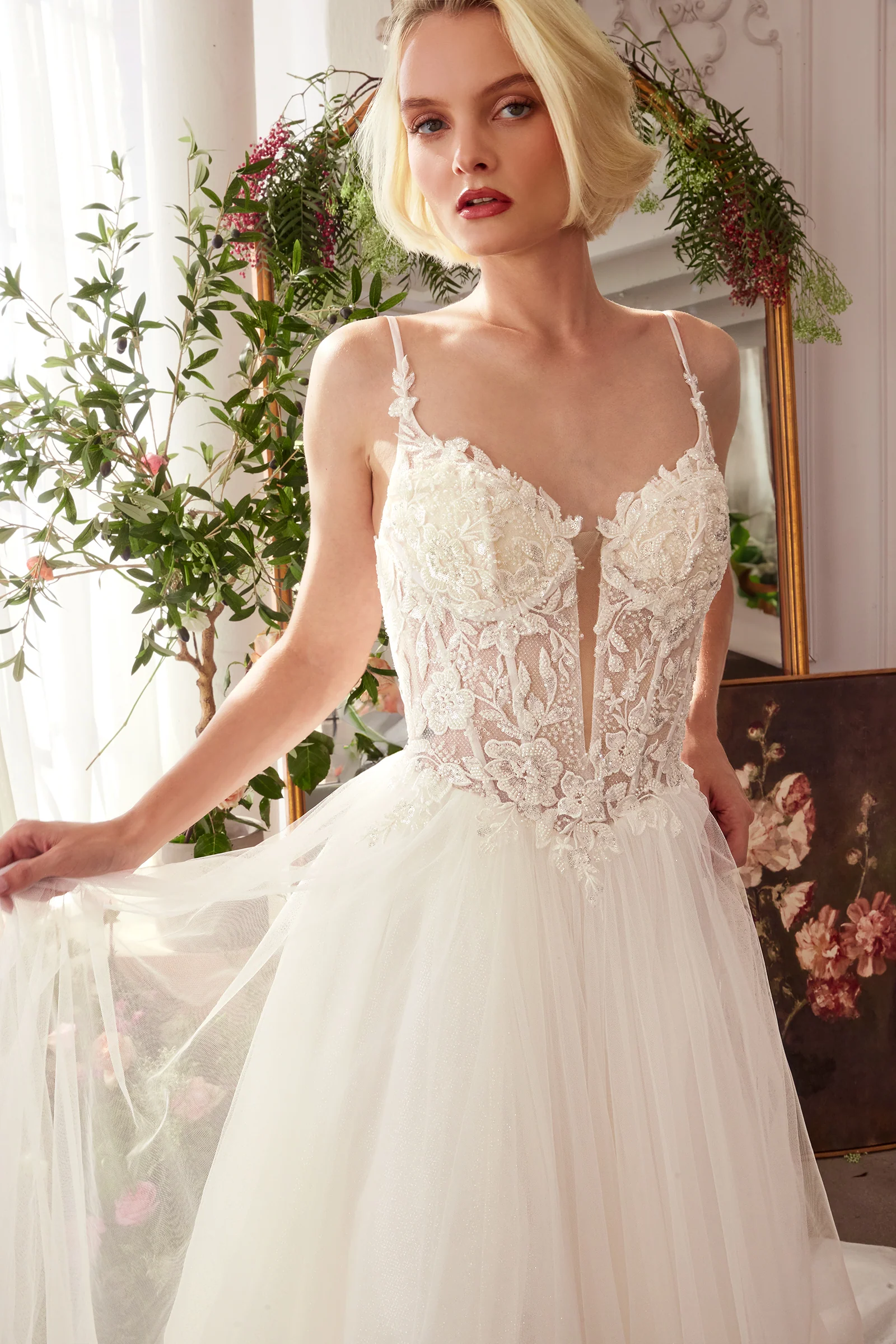 WL029 - Lace & Tulle Bridal Ball Gown - Andrea & Leo - Image 3