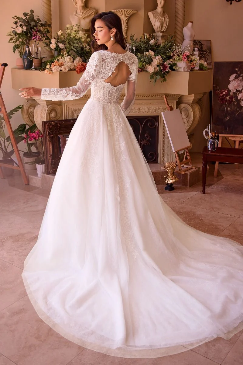 WL037 - Strapless Wedding Ball Gown & Lace Bolero - Andrea & Leo - Image 2
