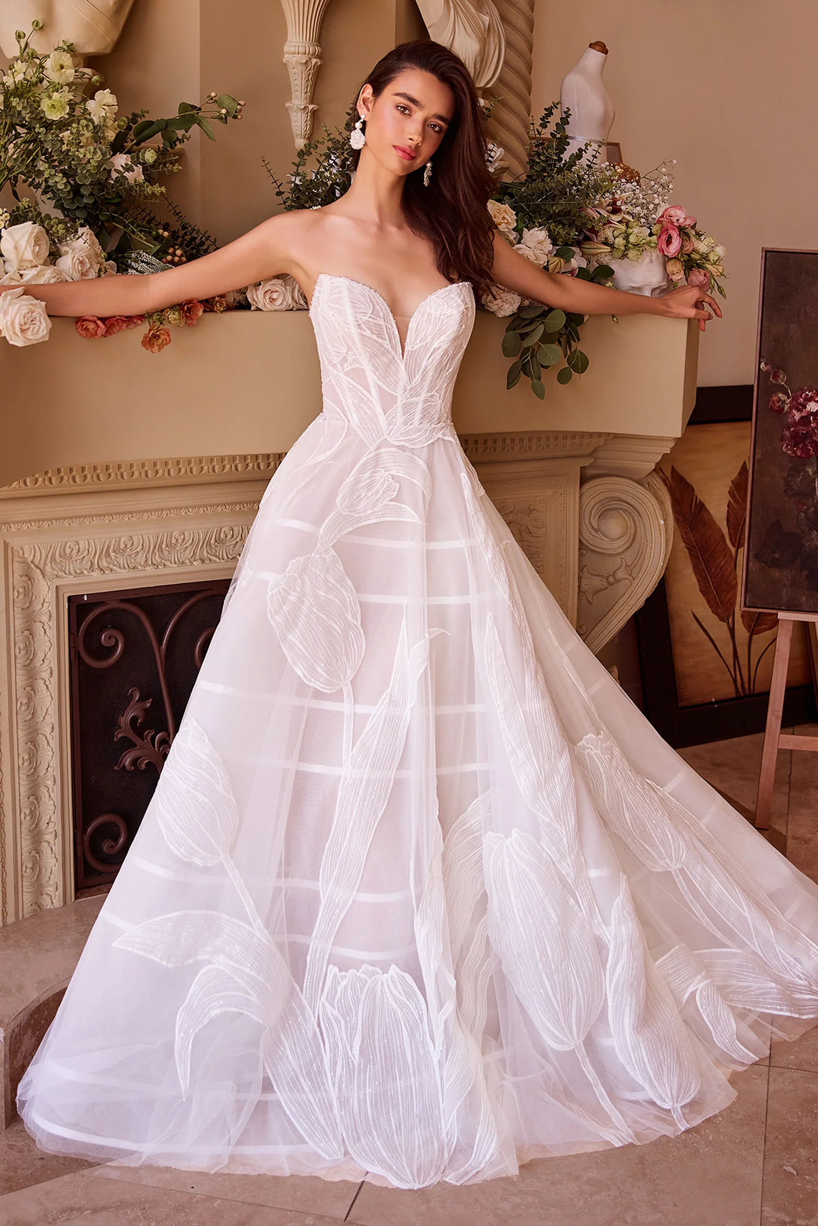 WL043 - Tulip Sequin Embroidered Wedding Ball Gown - Andrea & Leo - Image 4