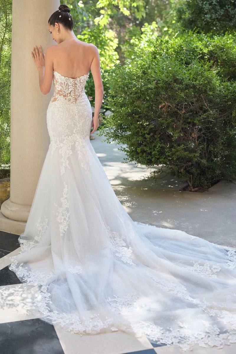 WL065 - Strapless Mermaid Wedding Gown with Removable Sleeves - Andrea & Leo - Image 3