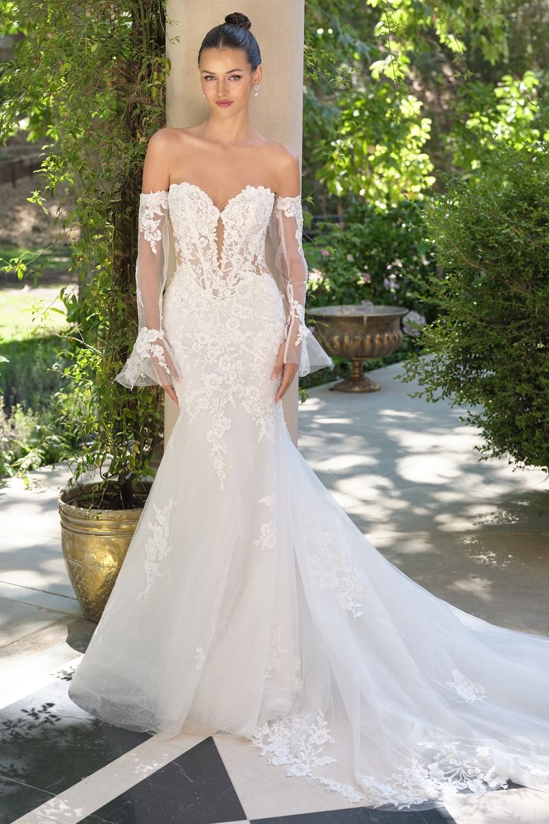WL065 - Strapless Mermaid Wedding Gown with Removable Sleeves - Andrea & Leo - Image 5