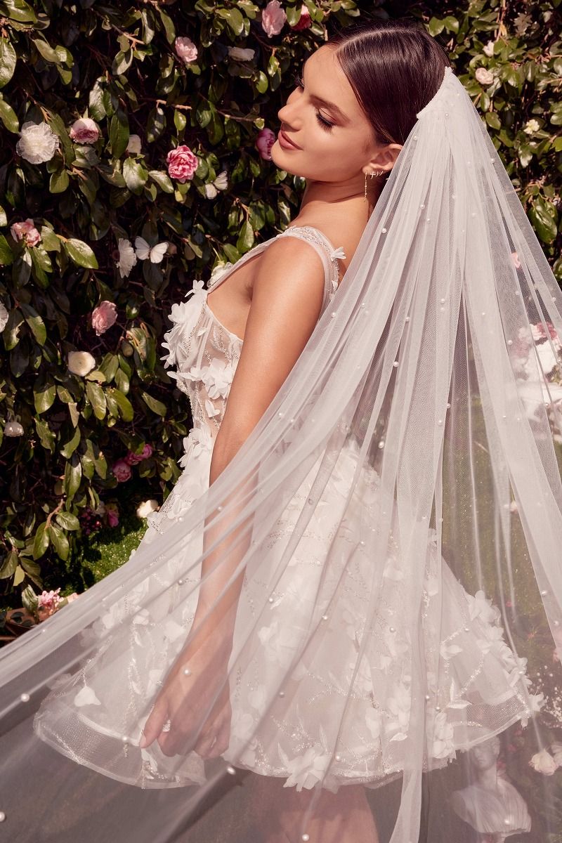 WL081 - WEDDING MINI WITH BEADED FLORAL APPLIQUE - Andrea & Leo - Image 5