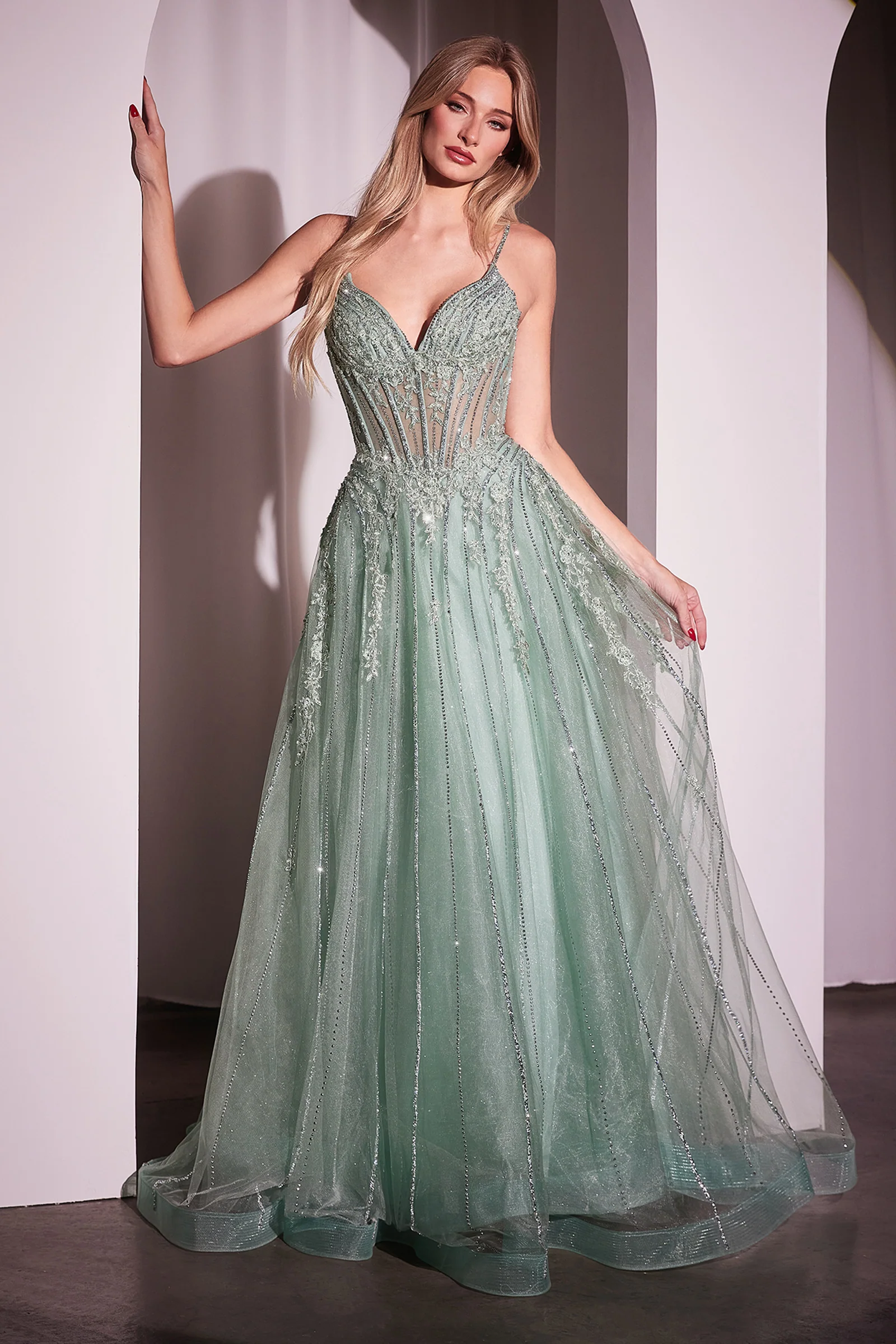 Wynter Gown - Crystal-Embellished A-Line Tulle Dress - Image 3
