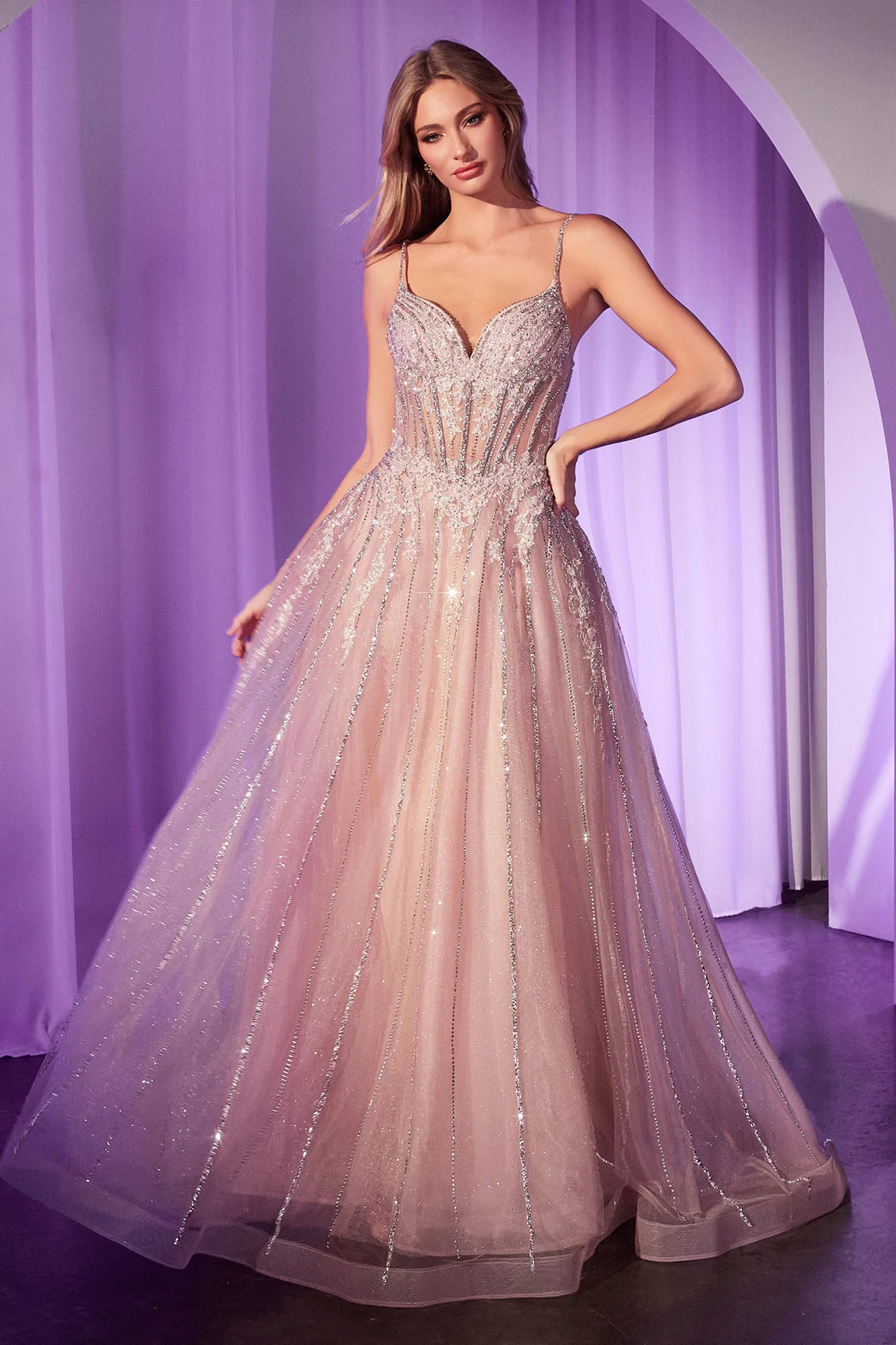 Wynter Gown - Crystal-Embellished A-Line Tulle Dress - Image 9