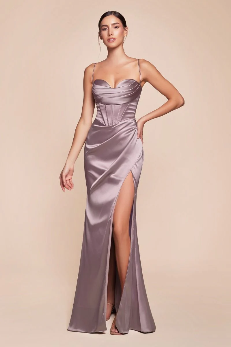 YVETTE GOWN - LUXE SATIN CORSET DRESS - Image 22