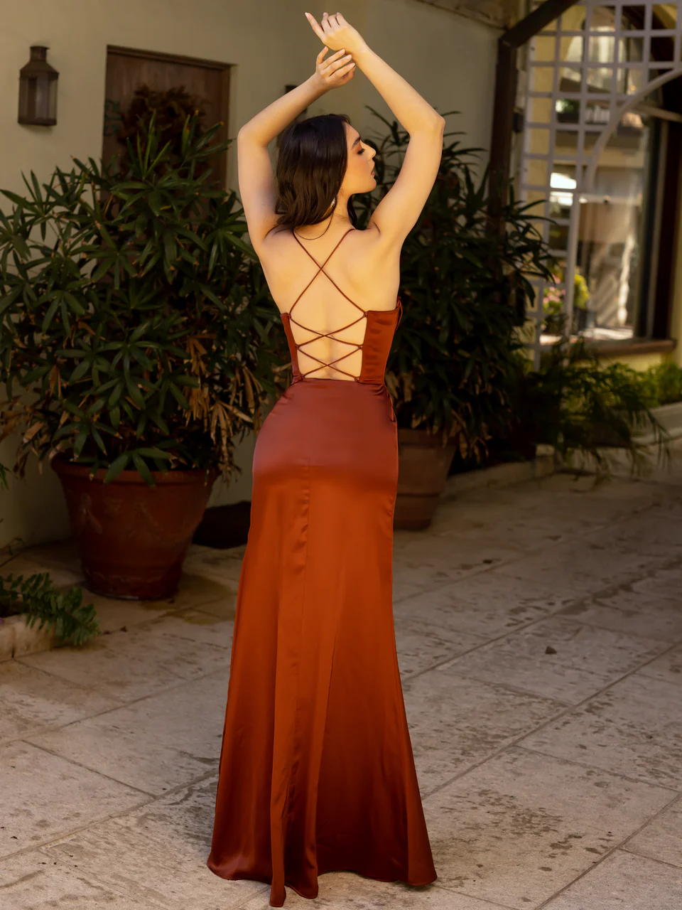 YVETTE GOWN - LUXE SATIN CORSET DRESS - Image 44