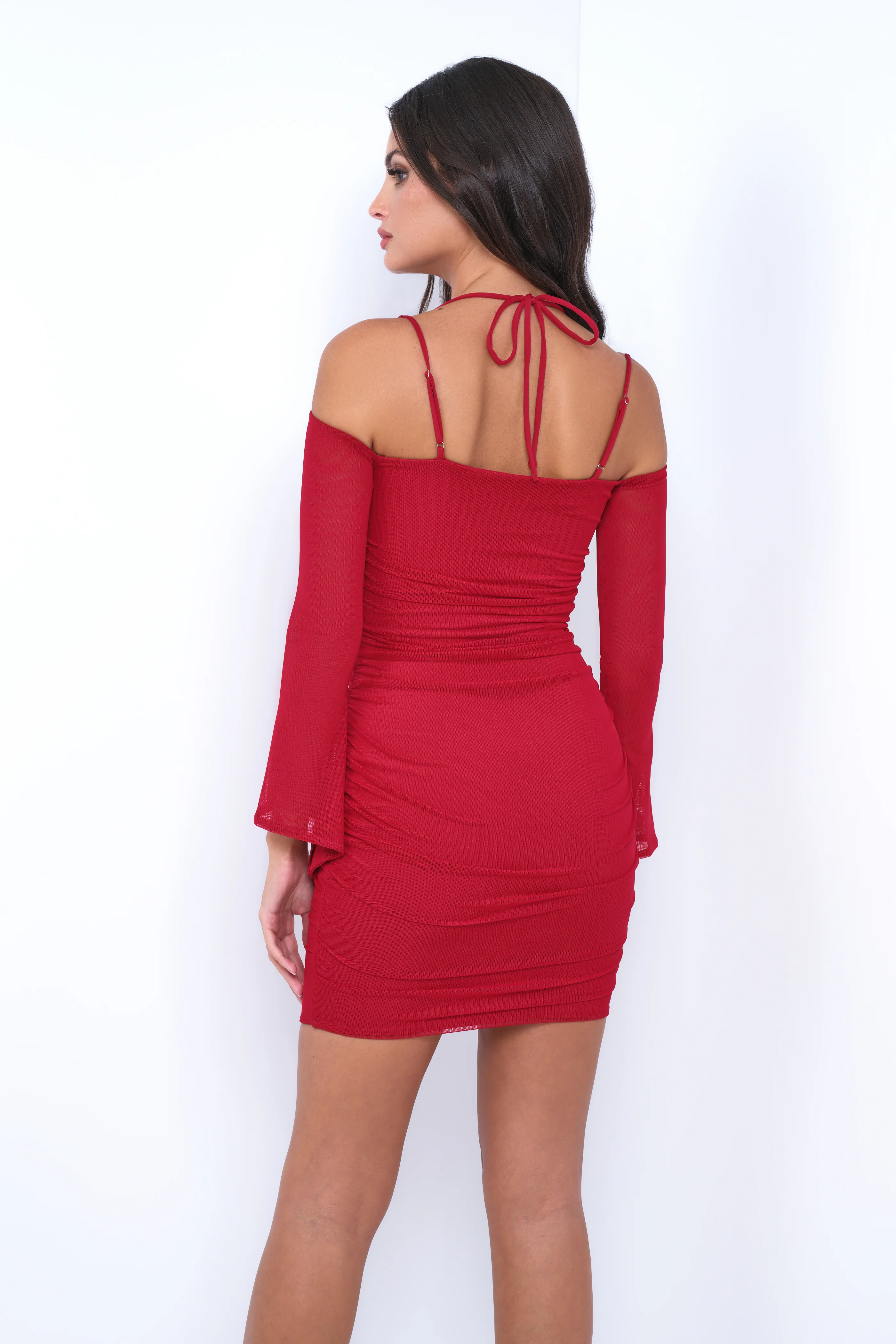 Zoe Mini Dress - Deep Red - FINAL SALE - Image 4