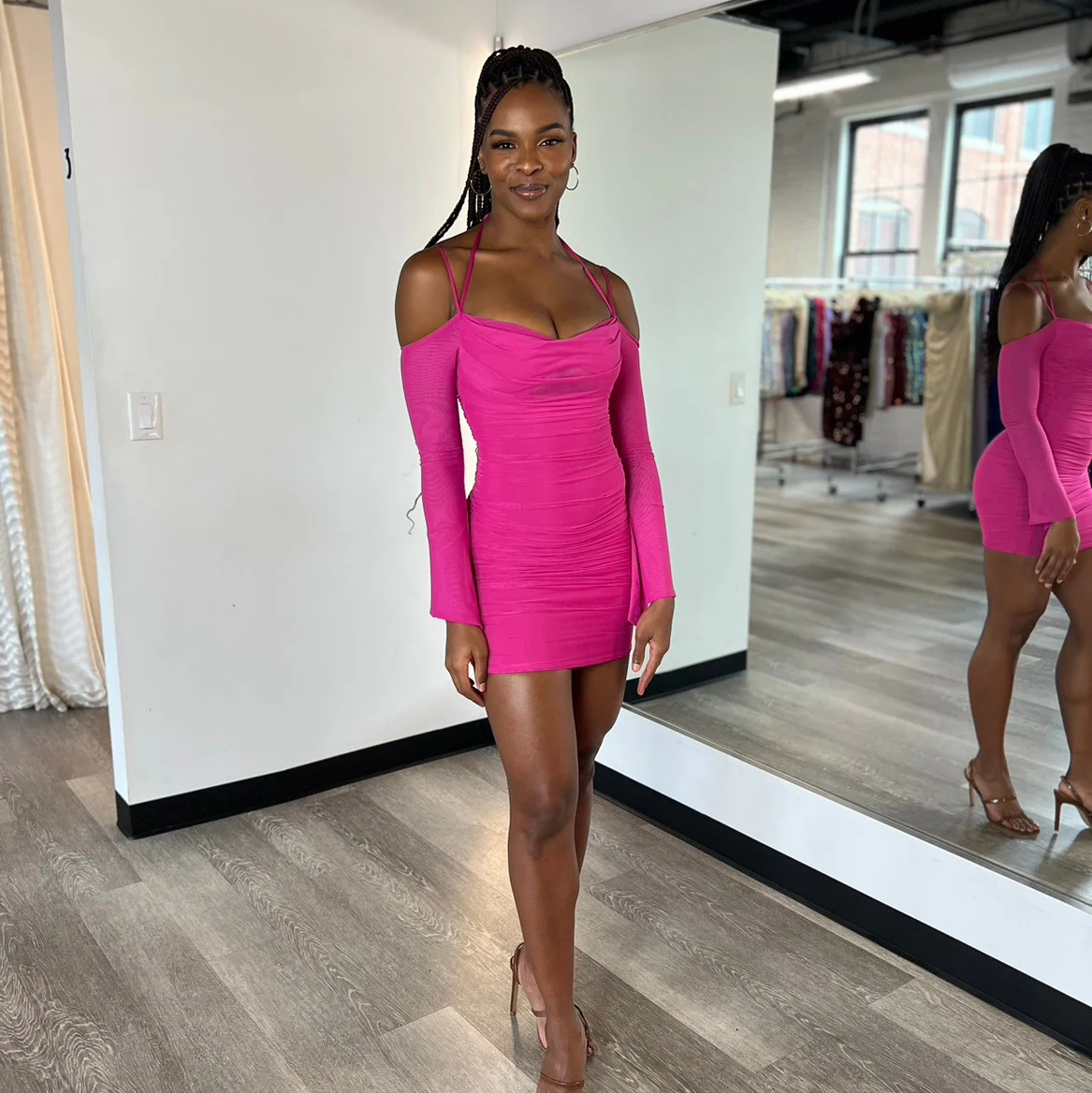 Zoe Mini Dress - Hot Pink - FINAL SALE - Image 6